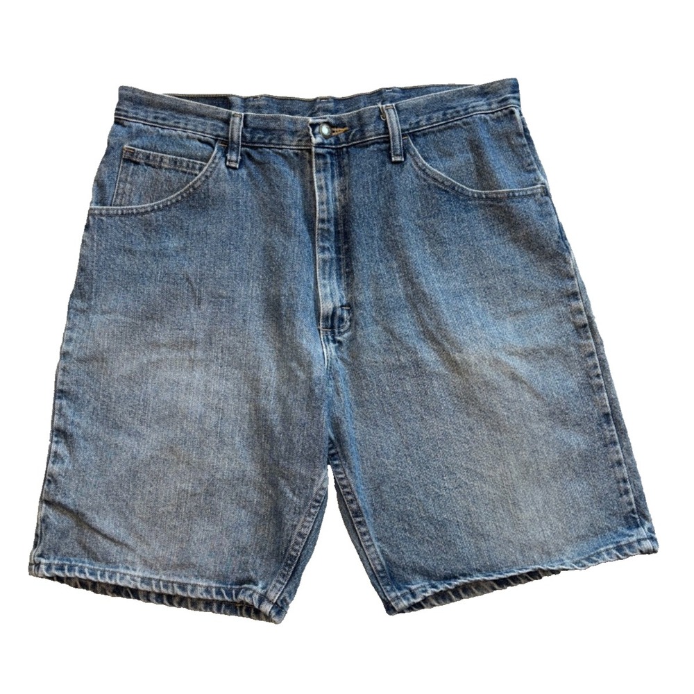 Wrangler Denim Jean Shorts 36 Relaxed Fit 606W1MS Blue Medium Wash High Rise